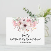 私のメイド・オブ・オーナー（花嫁付き添い人）?シックフローラカード 招待状 (スタンド正面)