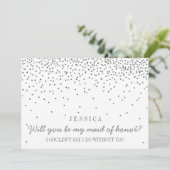 私のメイド・オブ・オーナー（花嫁付き添い人）?シルバー紙吹雪 招待状 (スタンド正面)