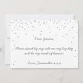 私のメイド・オブ・オーナー（花嫁付き添い人）?シルバー紙吹雪 招待状 (裏面)