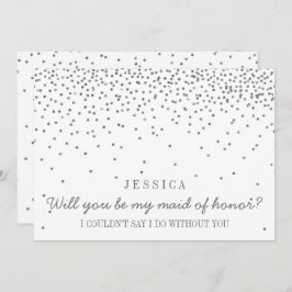 私のメイド・オブ・オーナー（花嫁付き添い人）?シルバー紙吹雪 招待状