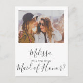 私のメイド・オブ・オーナー（花嫁付き添い人）シンプル写真 インビテーションポストカード (正面)