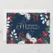 私のメイド・オブ・オーナー（花嫁付き添い人）?ネイビーブルー | Burgundy 招待状 (正面)