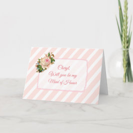 私のメイド・オブ・オーナー（花嫁付き添い人）パーソナライズされたカード 招待状