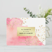 私のメイド・オブ・オーナー（花嫁付き添い人）?ピンクの水色 招待状 (スタンド正面)
