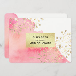 私のメイド・オブ・オーナー（花嫁付き添い人）?ピンクの水色 招待状