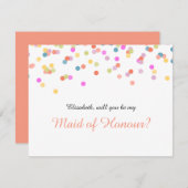 私のメイド・オブ・オーナー(花嫁付き添い人)フェスティバル紙吹雪 招待状 (正面/裏面)