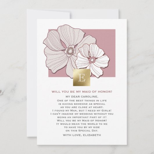 私のメイド・オブ・オーナー（花嫁付き添い人）?フォトカカスタムード 招待状 (正面)