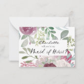 私のメイド・オブ・オーナー（花嫁付き添い人）フローラか素朴 ノートカード (正面)