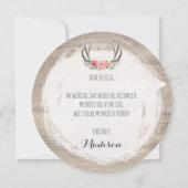 私のメイド・オブ・オーナー（花嫁付き添い人）?フローラアントラー素朴 招待状 (裏面)