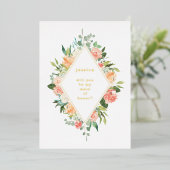 私のメイド・オブ・オーナー(花嫁付き添い人)フローラ金ゴールド 箔招待状 (立ち正面)