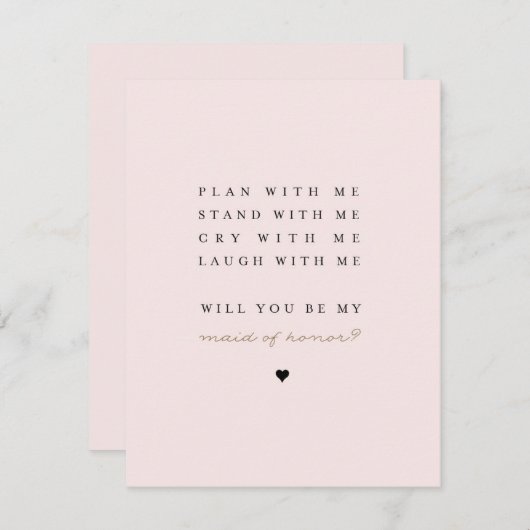 私のメイド・オブ・オーナー(花嫁付き添い人)? |ブライドメイドカード 招待状 (正面/裏面)