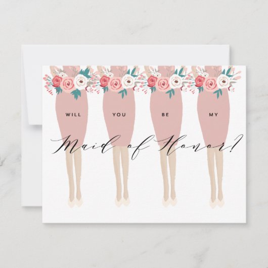 私のメイド・オブ・オーナー(花嫁付き添い人)? | ブライドメイドカード 招待状 (正面)