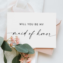 私のメイド・オブ・オーナー（花嫁付き添い人） | ブラック&ホワイト ポストカード