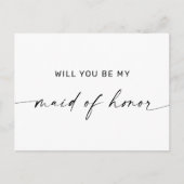 私のメイド・オブ・オーナー(花嫁付き添い人) | ブラック&ホワイト ポストカード (正面)