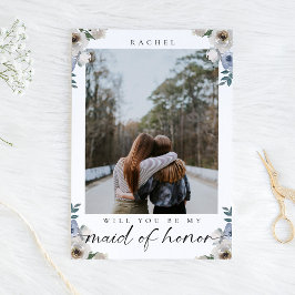 私のメイド・オブ・オーナー（花嫁付き添い人）ブルーバラ写真 ポストカード