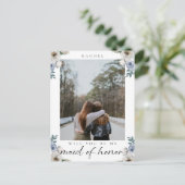 私のメイド・オブ・オーナー（花嫁付き添い人）ブルーバラ写真 ポストカード (スタンド正面)