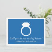 私のメイド・オブ・オーナー（花嫁付き添い人）?ブルーリングや輪カード 招待状 (スタンド正面)