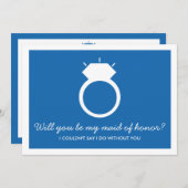 私のメイド・オブ・オーナー（花嫁付き添い人）?ブルーリングや輪カード 招待状 (正面/裏面)