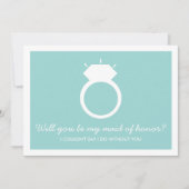 私のメイド・オブ・オーナー(花嫁付き添い人)?ブルーリングや輪カード 招待状 (正面)