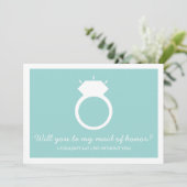 私のメイド・オブ・オーナー(花嫁付き添い人)?ブルーリングや輪カード 招待状 (スタンド正面)