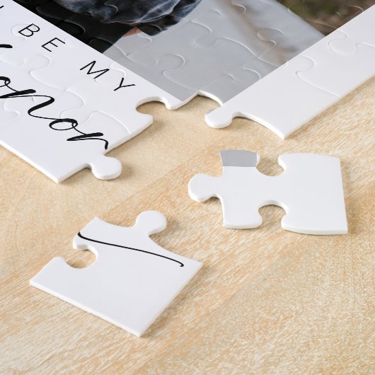 私のメイド・オブ・オーナー(花嫁付き添い人)ミニマリスト写真シック ジグソーパズル (側面)