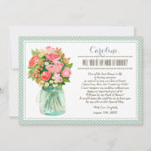 私のメイド・オブ・オーナー(花嫁付き添い人)?メイスンジャーフローラ 招待状 (正面)