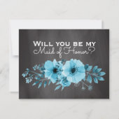 私のメイド・オブ・オーナー（花嫁付き添い人） | メイド・オブ・オーナー（花嫁付き添い人）青 招待状 (正面)