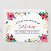 私のメイド・オブ・オーナー（花嫁付き添い人）?モダンフローラ 招待状 (正面)