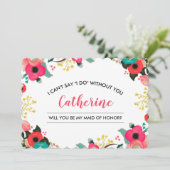 私のメイド・オブ・オーナー（花嫁付き添い人）?モダンフローラ 招待状 (スタンド正面)