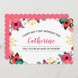 私のメイド・オブ・オーナー（花嫁付き添い人）?モダンフローラ 招待状