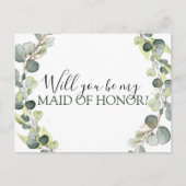 私のメイド・オブ・オーナー（花嫁付き添い人）ユーカリの緑 案内ポストカード (正面)