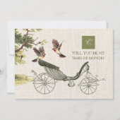 私のメイド・オブ・オーナー(花嫁付き添い人)?ヴィンテージアートバーラップ 招待状 (正面)