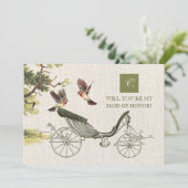 私のメイド・オブ・オーナー(花嫁付き添い人)?ヴィンテージアートバーラップ 招待状 (スタンド正面)