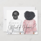 私のメイド・オブ・オーナー（花嫁付き添い人）?女子のローブの招待 招待状 (正面)