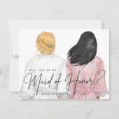 私のメイド・オブ・オーナー（花嫁付き添い人）?女子のローブ 招待状 (正面)