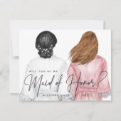 私のメイド・オブ・オーナー（花嫁付き添い人）?女子のローブ 招待状 (正面)