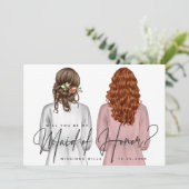 私のメイド・オブ・オーナー（花嫁付き添い人）?女子のローブV2インチ 招待状 (スタンド正面)