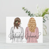 私のメイド・オブ・オーナー（花嫁付き添い人）?女子のローブV2インチ 招待状 (スタンド正面)