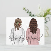 私のメイド・オブ・オーナー（花嫁付き添い人）?女子のローブV2インチ 招待状 (スタンド正面)