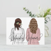 私のメイド・オブ・オーナー（花嫁付き添い人）?女子のローブV2インチ 招待状 (スタンド正面)