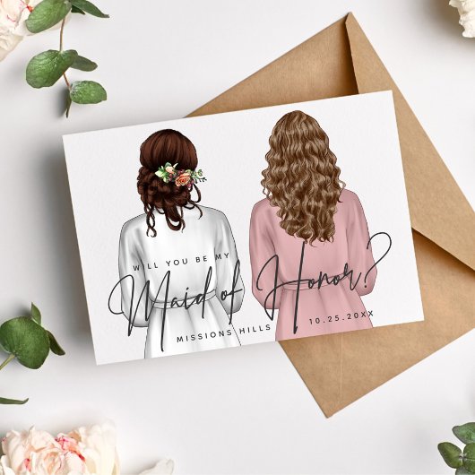 私のメイド・オブ・オーナー（花嫁付き添い人）?女子のローブV2インチ 招待状