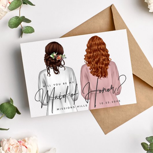 私のメイド・オブ・オーナー（花嫁付き添い人）?女子のローブV2インチ 招待状