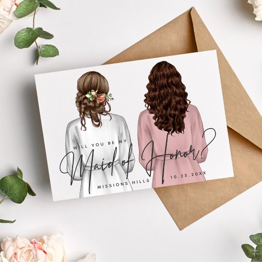 私のメイド・オブ・オーナー（花嫁付き添い人）?女子のローブV2インチ 招待状