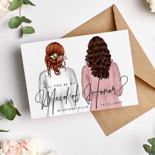 私のメイド・オブ・オーナー（花嫁付き添い人）?女子のローブV2インチ 招待状