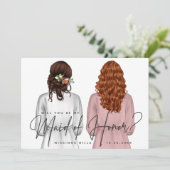 私のメイド・オブ・オーナー（花嫁付き添い人）?女子のローブV2インチ 招待状 (スタンド正面)