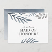 私のメイド・オブ・オーナー（花嫁付き添い人）招待状はがき インビテーションポストカード (正面/裏面)
