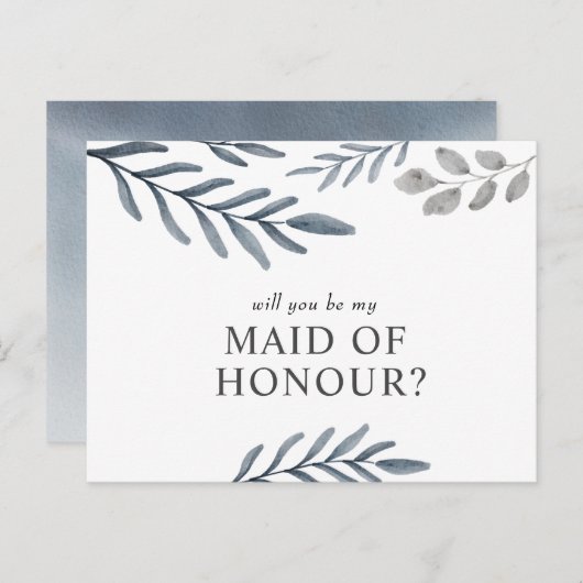 私のメイド・オブ・オーナー（花嫁付き添い人）招待状はがき インビテーションポストカード (正面/裏面)