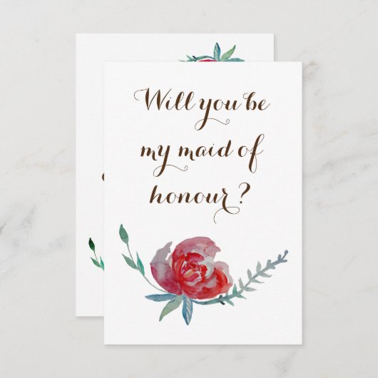 私のメイド・オブ・オーナー(花嫁付き添い人) 招待状 (正面/裏面)