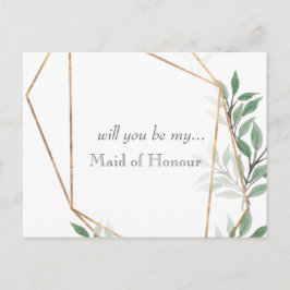 私のメイド・オブ・オーナー（花嫁付き添い人）招待状 ポストカード