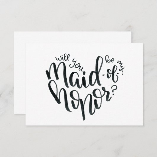 私のメイド・オブ・オーナー（花嫁付き添い人） -新婦付添人の提案です 出欠カード (正面/裏面)